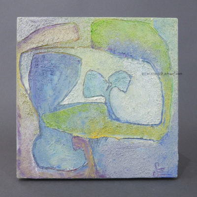 Focusobjekt "Gedankengarten 1", Draufsicht, Original Ölmalerei beidseitig bemalt